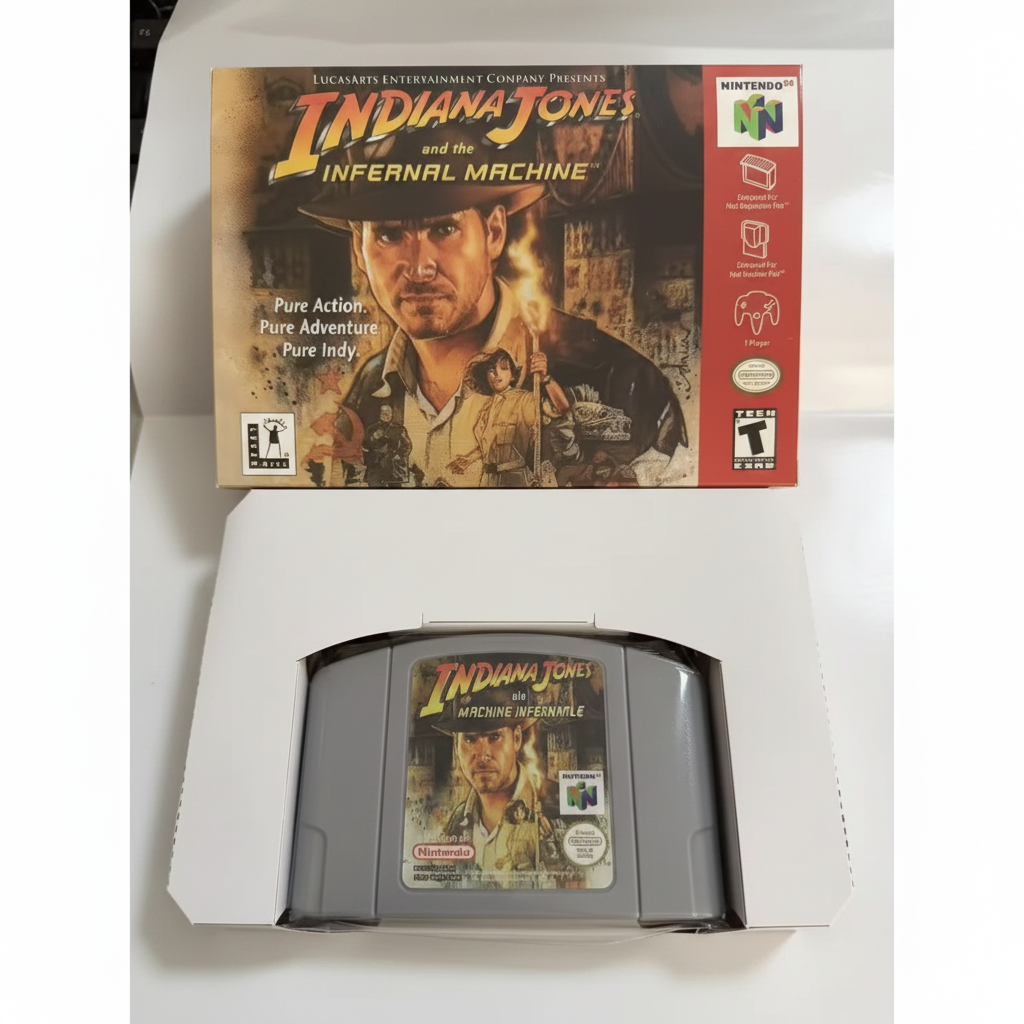 Indiana Jones Infernal Machine - Box e cartuccia Nintendo 64